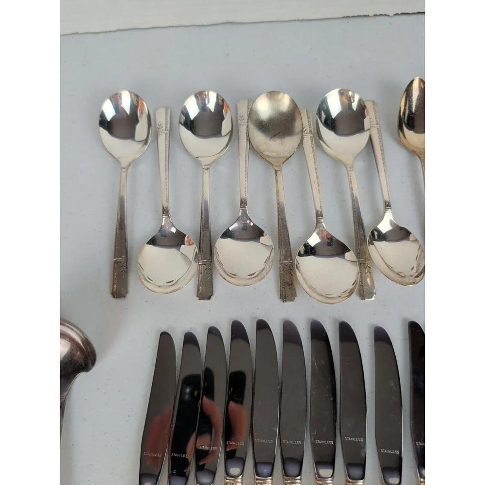 81 Piece VTG Oneida Prestige Plate Grenoble Silverplate Flatware Set MCM
